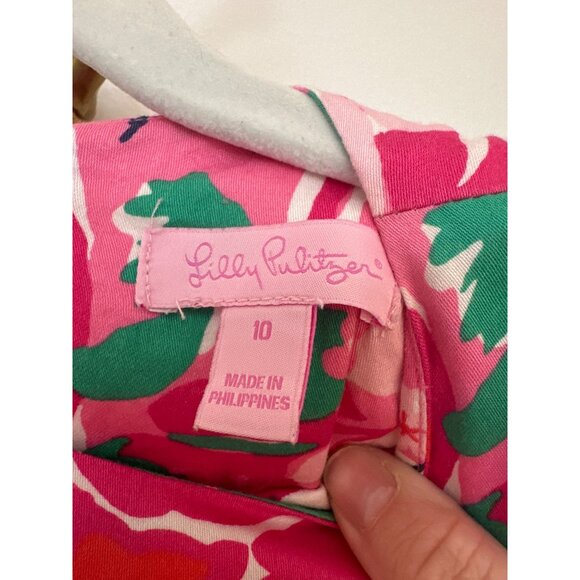 Lilly Pulitzer A Thing Called Love Shift Dress Girls Pink Floral Sleeveless Size - Picture 3 of 5